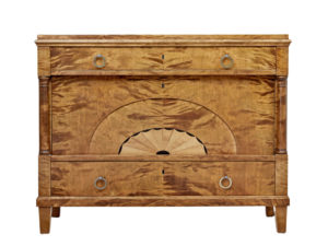 Early 20th Century Art Deco Inlaid Birch Chest of Drawers — thumbnail 1