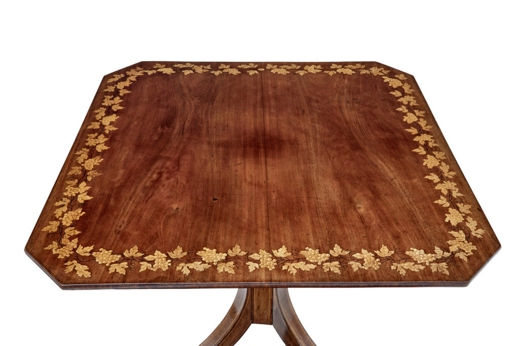 Early 19th Century Empire Inlaid Mahogany Tilt Top Table — image 6