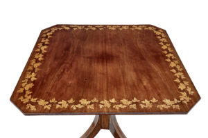 Early 19th Century Empire Inlaid Mahogany Tilt Top Table — thumbnail 6