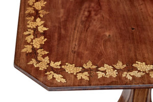 Early 19th Century Empire Inlaid Mahogany Tilt Top Table — thumbnail 5