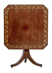 Early 19th Century Empire Inlaid Mahogany Tilt Top Table — thumbnail 7