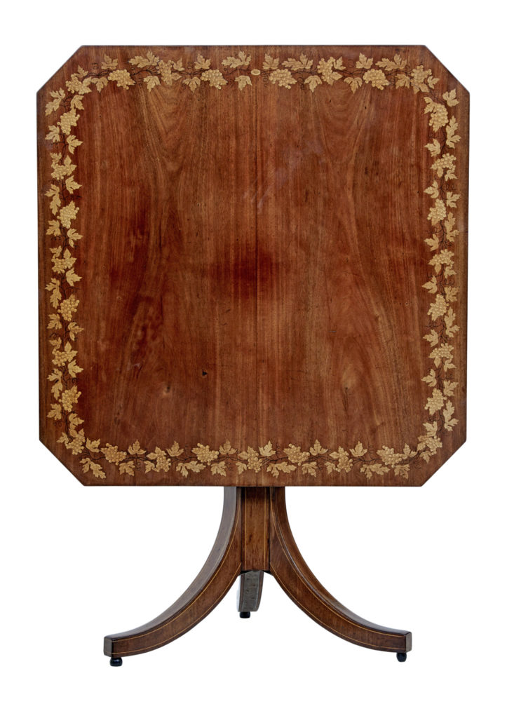 Early 19th Century Empire Inlaid Mahogany Tilt Top Table — image 7