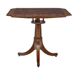 Early 19th Century Empire Inlaid Mahogany Tilt Top Table — thumbnail 1