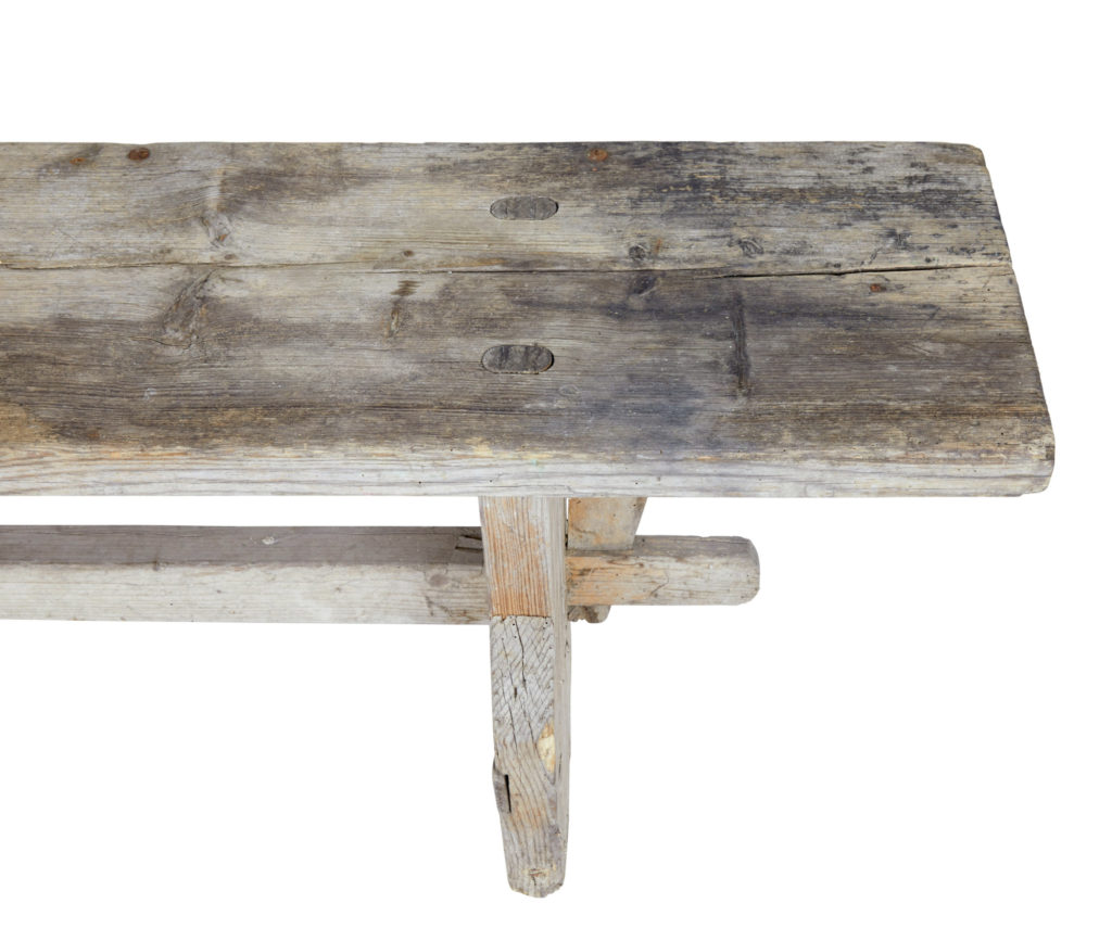 19th Century Rustic Scandinavian Pine Bench — image 3