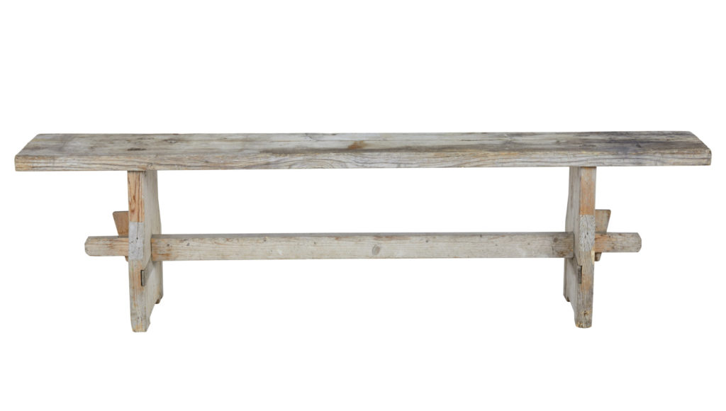 19th Century Rustic Scandinavian Pine Bench — image 4