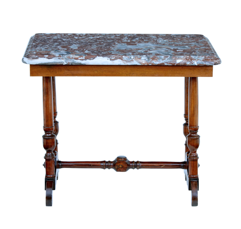 Late 19th Century Mahogany Marble Top Side Table — image 3