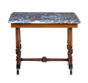 Late 19th Century Mahogany Marble Top Side Table — thumbnail 3