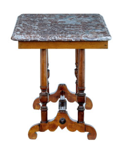 Late 19th Century Mahogany Marble Top Side Table — thumbnail 2