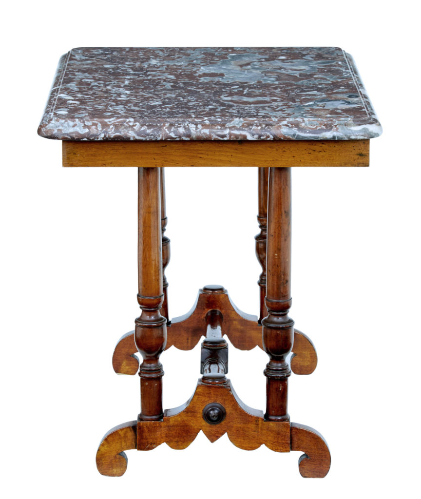 Late 19th Century Mahogany Marble Top Side Table — image 2