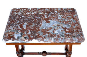 Late 19th Century Mahogany Marble Top Side Table — thumbnail 4