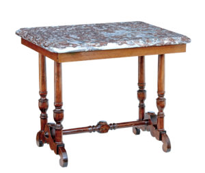 Late 19th Century Mahogany Marble Top Side Table — thumbnail 1