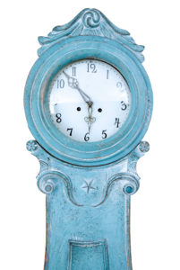 Early 19th Century Painted Swedish Mora Longcase Clock — thumbnail 3
