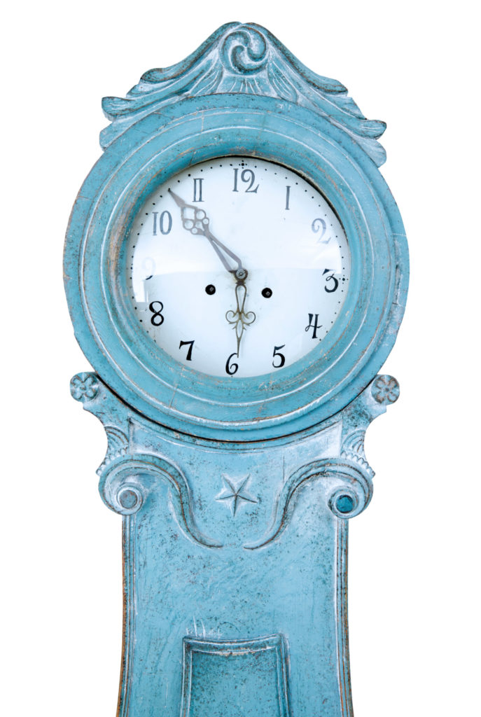 Early 19th Century Painted Swedish Mora Longcase Clock — image 3