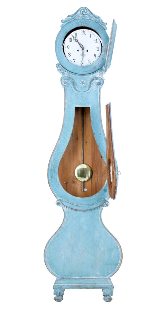 Early 19th Century Painted Swedish Mora Longcase Clock — image 7