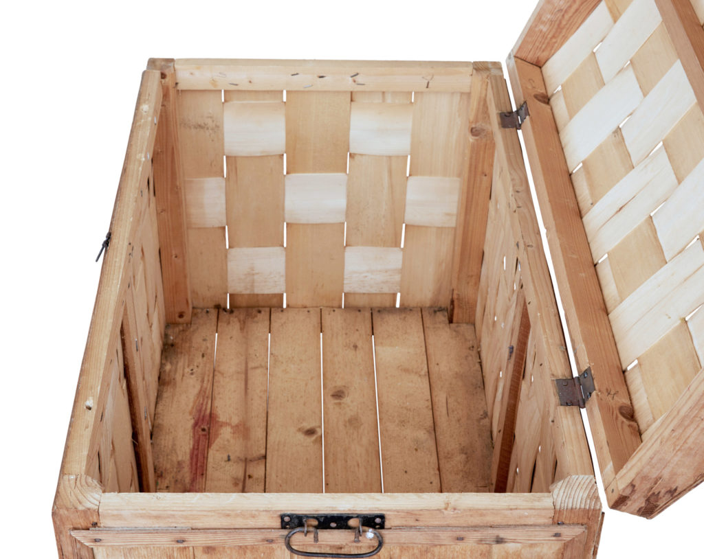 Unusual 19th Century Woven Pine Dome Top Trunk — image 2
