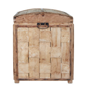 Unusual 19th Century Woven Pine Dome Top Trunk — thumbnail 5