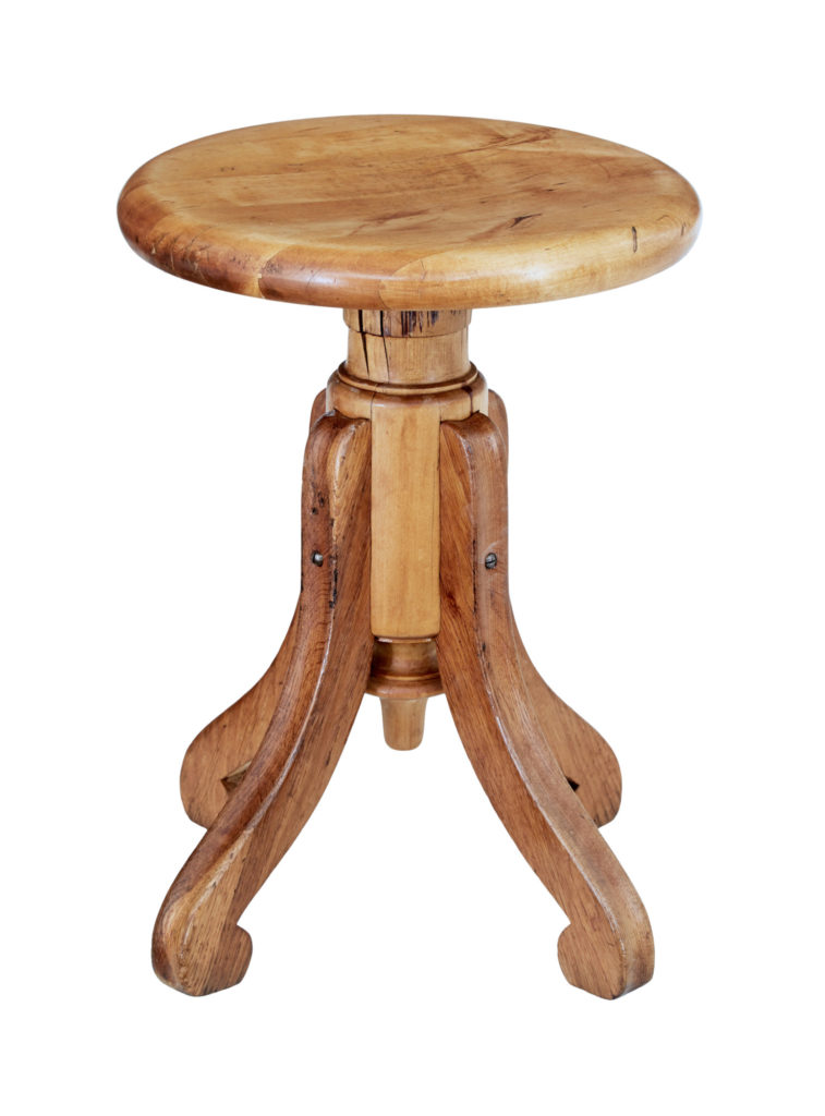 Late 19th Century Oak and Pine Piano Stool — image 5