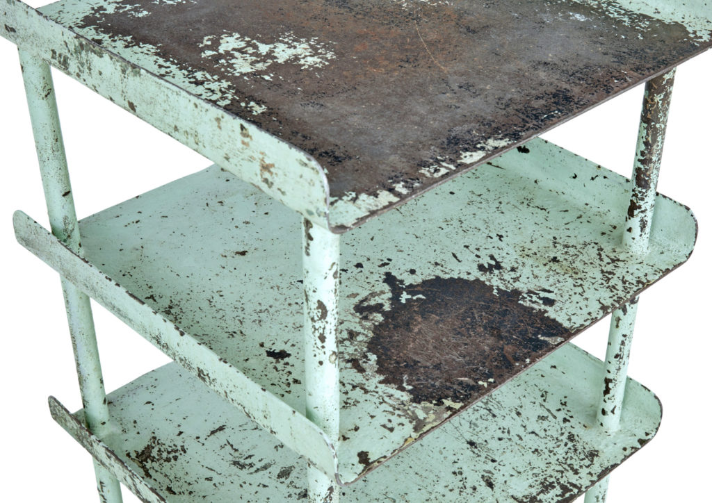 Pair of 1920’s Industrial Steel Storage Stands — image 3