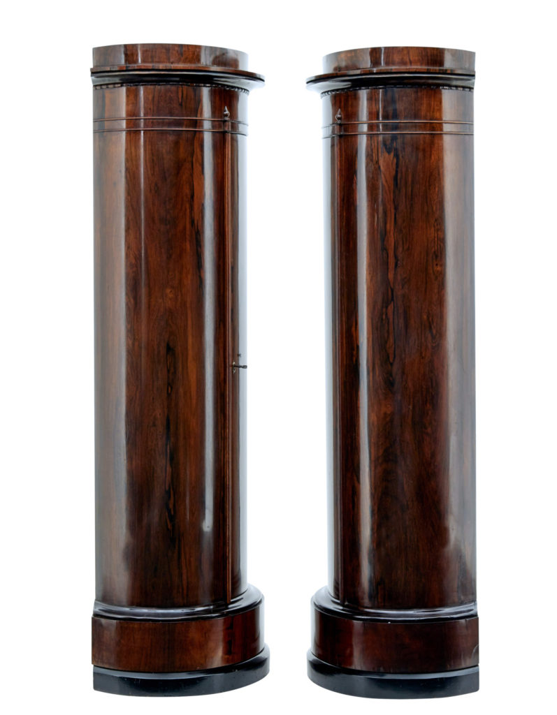 Fine Pair of Mid 19th Century Palisander Pedestal Cabinets — image 7