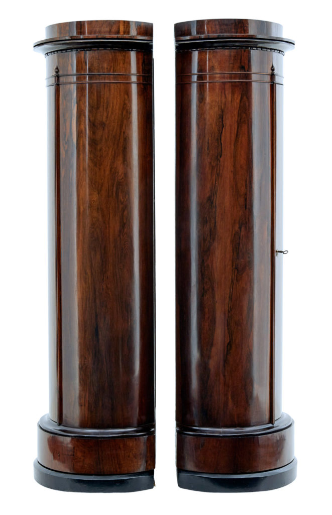 Fine Pair of Mid 19th Century Palisander Pedestal Cabinets — image 9