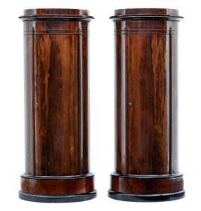 Fine Pair of Mid 19th Century Palisander Pedestal Cabinets — thumbnail 1