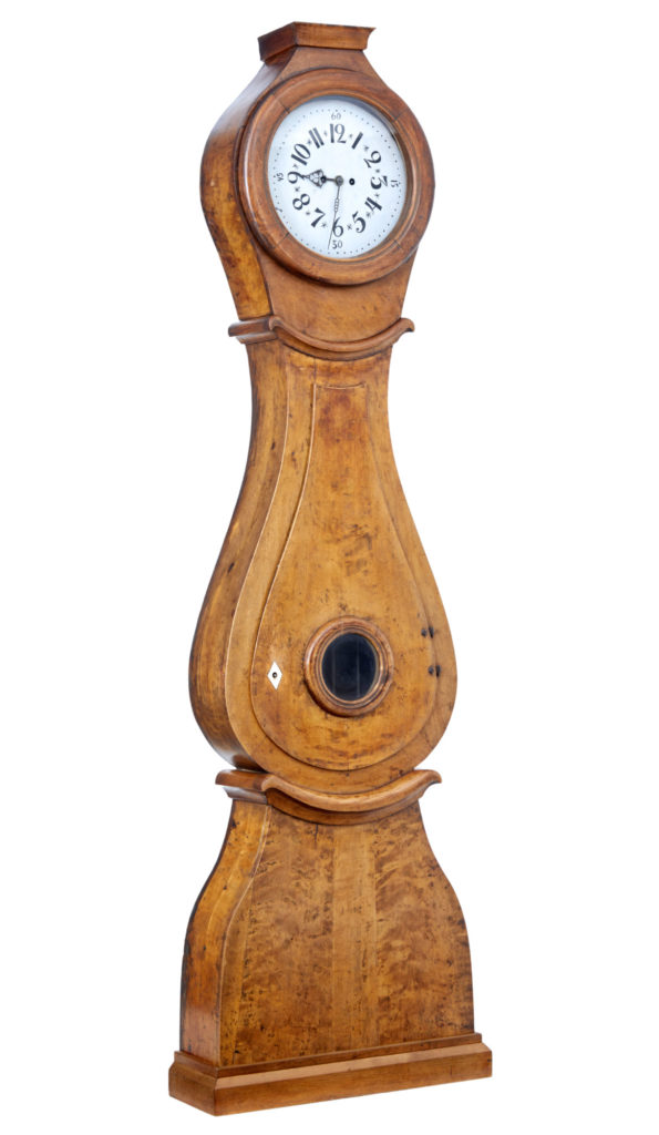 19th Century Swedish Birch Mora Longcase Clock