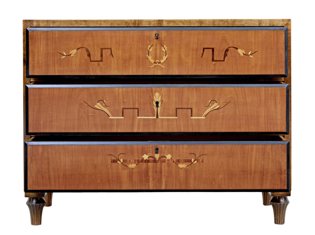 Scandinavian Art Deco Inlaid Chest of Drawers — image 7