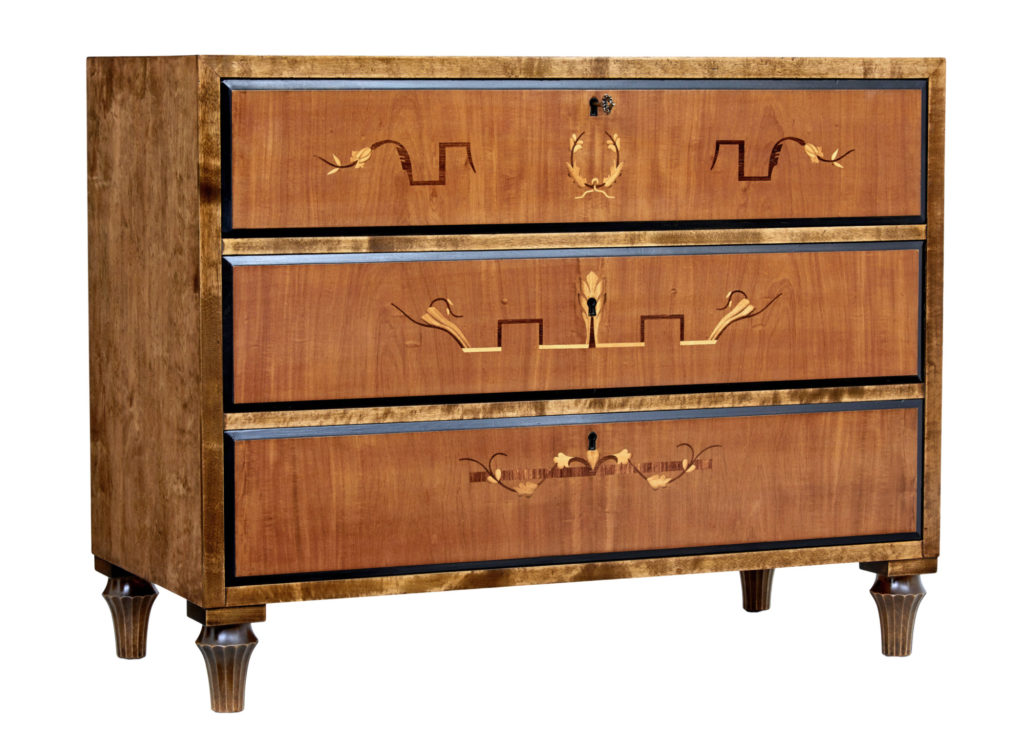 Scandinavian Art Deco Inlaid Chest of Drawers — image 1