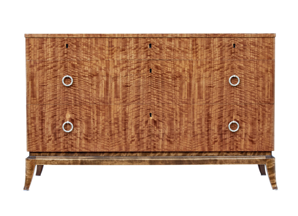 Mid 20th Century Scandinavian Satinwood Chest of Drawers — image 8