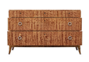 Mid 20th Century Scandinavian Satinwood Chest of Drawers — thumbnail 7