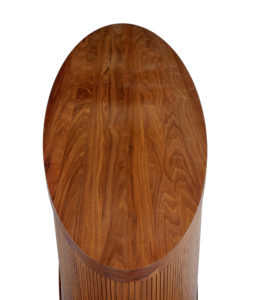 Danish Walnut Oval Tambour Naver Sideboard by Nissen and Gehl Mdd — thumbnail 4