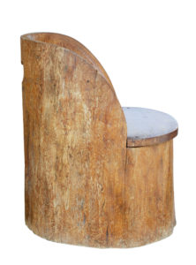 19th Century Large Dugout Rustic Pine Chair — thumbnail 2