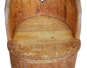 19th Century Large Dugout Rustic Pine Chair — thumbnail 7
