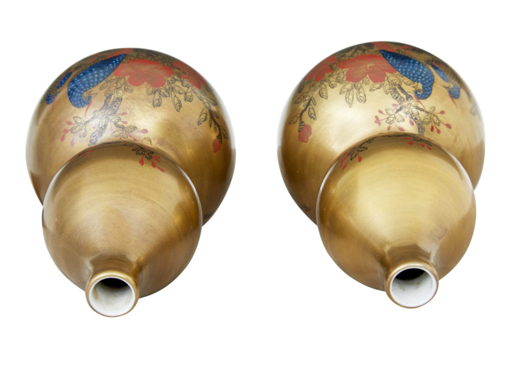 Pair of 1920’s Chinese Republic Hand Decorated Porcelain Vases — image 5