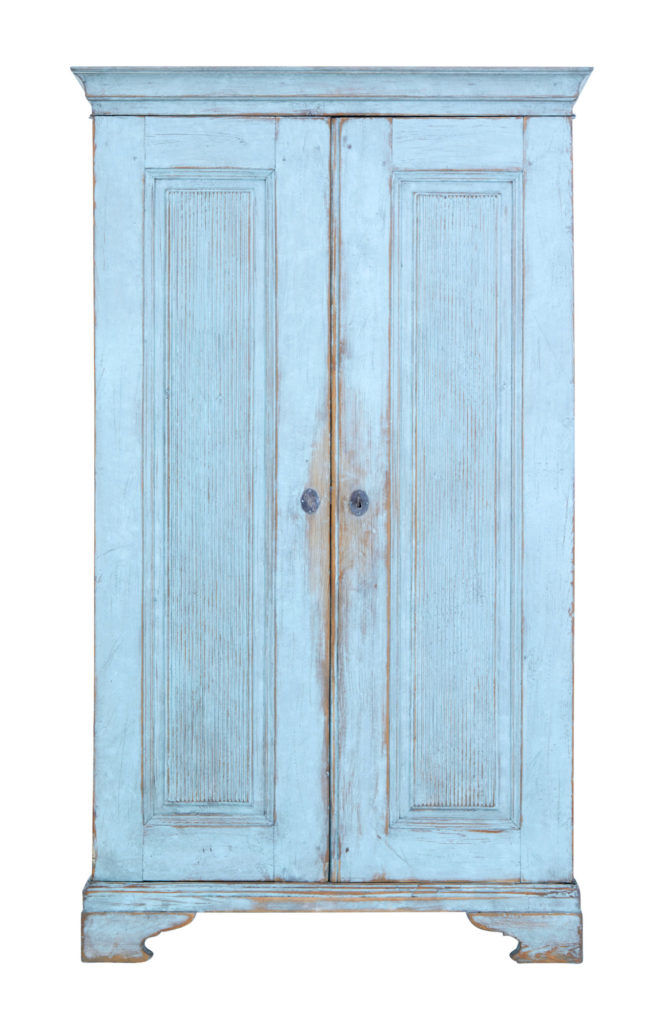 Mid 19th Century Painted Swedish Pine Tall Cupboard — image 7