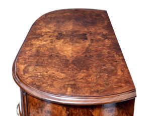 Early 20th Century Bowfront Burr Walnut Sideboard — thumbnail 2