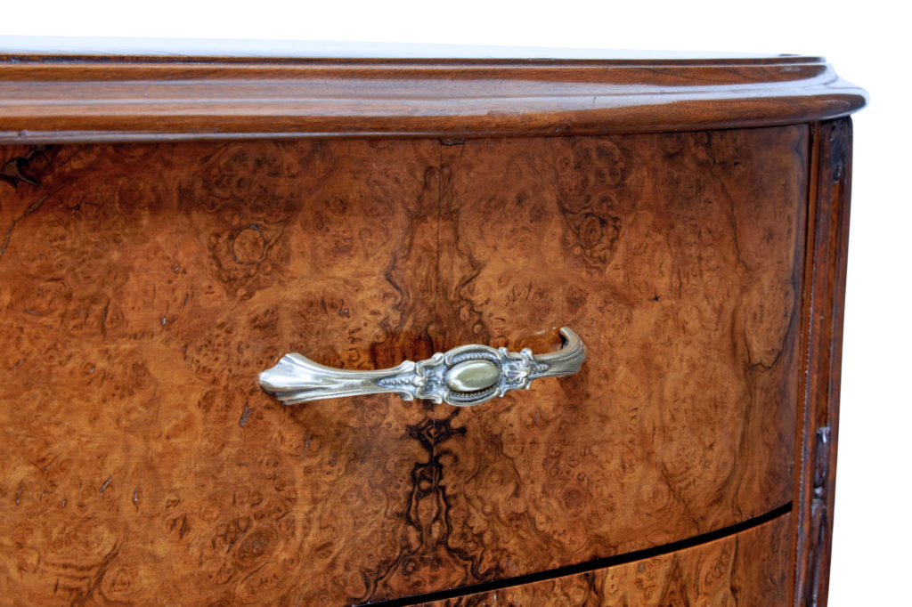 Early 20th Century Bowfront Burr Walnut Sideboard — image 3