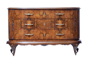 Early 20th Century Bowfront Burr Walnut Sideboard — thumbnail 8