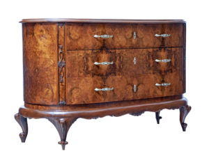 Early 20th Century Bowfront Burr Walnut Sideboard — thumbnail 1