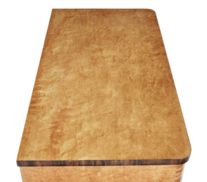 Mid 20th Century Scandinavian Inlaid Elm and Birch Chest of Drawers — thumbnail 2