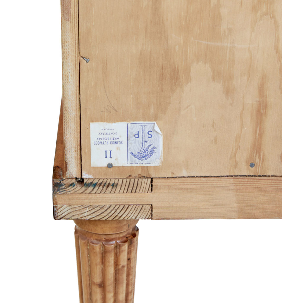 Mid 20th Century Scandinavian Inlaid Elm and Birch Chest of Drawers — image 3