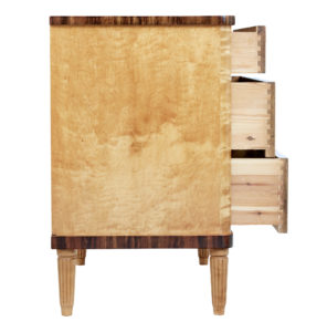 Mid 20th Century Scandinavian Inlaid Elm and Birch Chest of Drawers — thumbnail 7