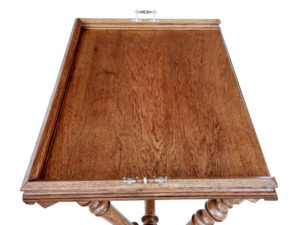 Late 19th Century Victorian Golden Oak Butlers Tray on Stand — thumbnail 4