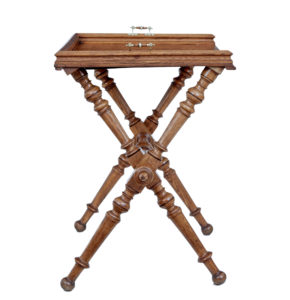Late 19th Century Victorian Golden Oak Butlers Tray on Stand — thumbnail 6