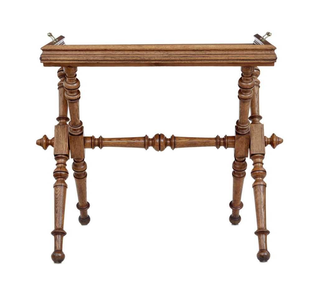 Late 19th Century Victorian Golden Oak Butlers Tray on Stand — image 5