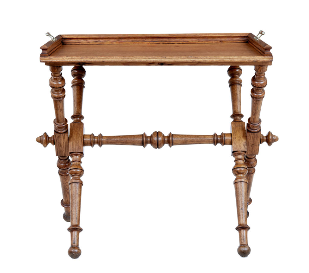 Late 19th Century Victorian Golden Oak Butlers Tray on Stand — image 7