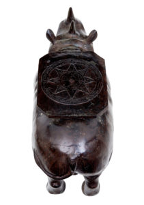 Early 20th Century Cast Bronze Rhino Occasional Table — thumbnail 3