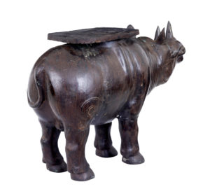 Early 20th Century Cast Bronze Rhino Occasional Table — thumbnail 7