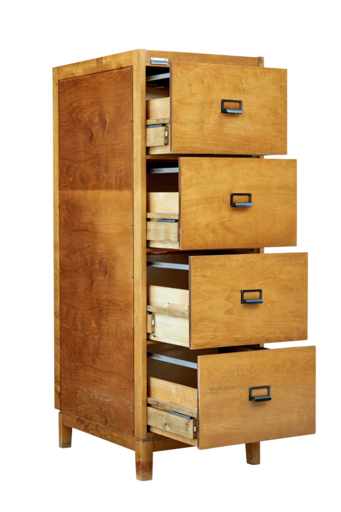 Mid 20th Century Scandinavian Birch Filing Cabinet — image 7