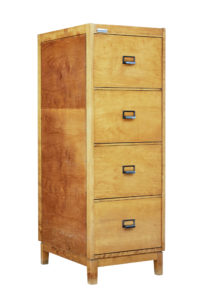Mid 20th Century Scandinavian Birch Filing Cabinet — thumbnail 1